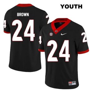 Youth Georgia Bulldogs NCAA #24 Matthew Brown Nike Stitched Black Legend Authentic College Football Jersey XXJ3754RY